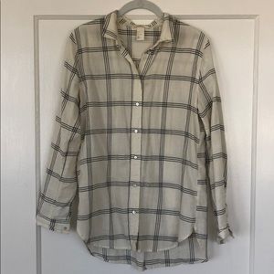 Soft Cream Plaid Shirt